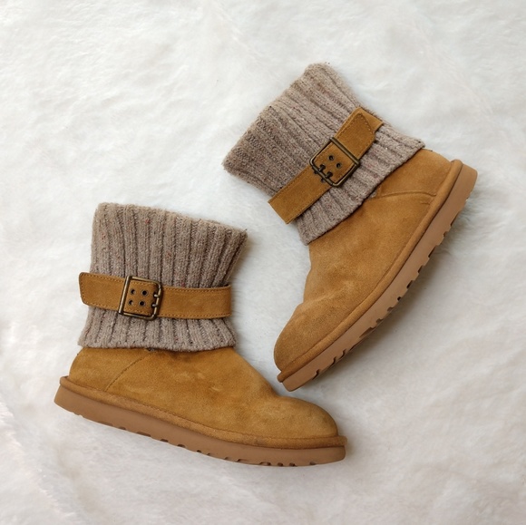 UGG Shoes - UGG Cambridge UGGpure Lined Knit Boots Chestnut